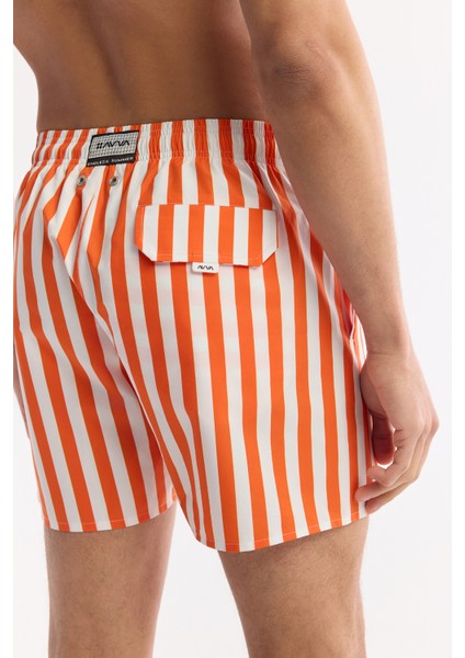 Erkek Mercan Hızlı Kuruyan Baskılı Çantalı Relaxed Fit Relaxed Fit Deniz Şortu A51Y3823