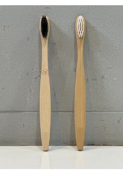 Ba&der Aile Paketi %100 Doğal Bambu Diş Fırçası ( Yetişkin Siyah ve Beyaz İkili, Çocuk Siyah Tekli)