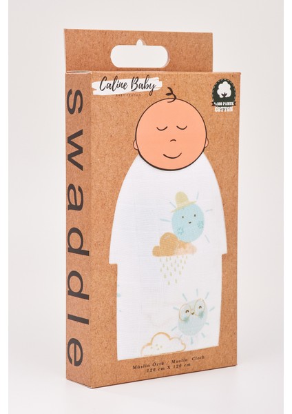 %100 Pamuk Premium & Hafif Müslin Bezi Örtüsü I 120x120 cm I Yeşil I Güneş Desenli & 4 Adet Ağız Mendili 27x27cm fiyatları