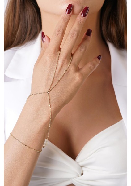 14 Ayar Altın Küp Detaylı Modern Tasarım Şahmeran