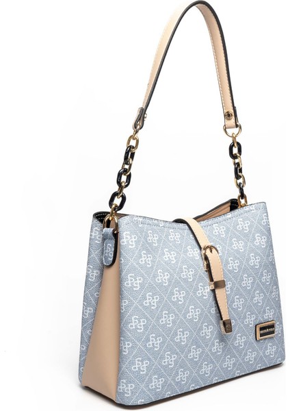 Kadın Omuz Çantası 974-46398 Sılver Polo Bayan Çantası M178 Mavi-Mat Ten fiyatları