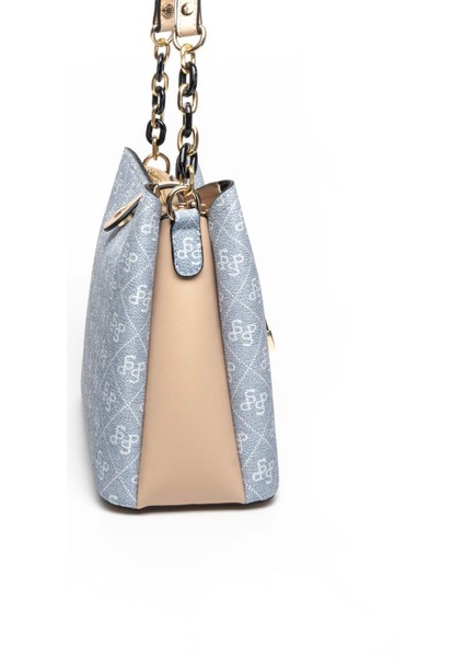 Kadın Omuz Çantası 974-46398 Sılver Polo Bayan Çantası M178 Mavi-Mat Ten modelleri