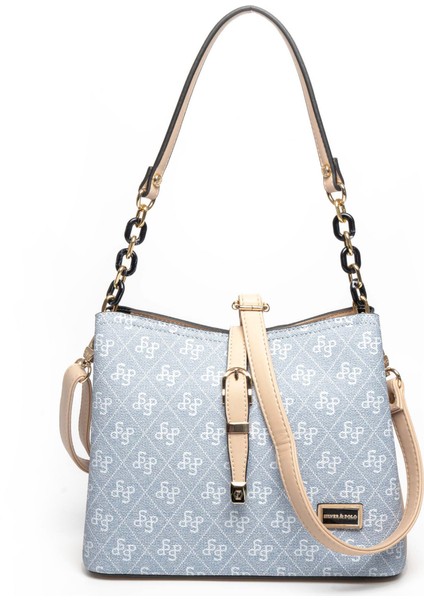 Kadın Omuz Çantası 974-46398 Sılver Polo Bayan Çantası M178 Mavi-Mat Ten indirimleri