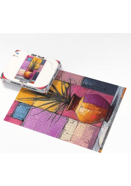 1000 Parça Puzzle Saksıda Agave Bitkisi Modern Sanat modelleri