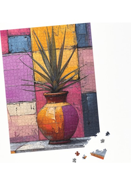 1000 Parça Puzzle Saksıda Agave Bitkisi Modern Sanat fırsatları