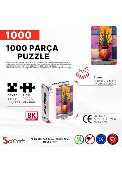 1000 Parça Puzzle Saksıda Agave Bitkisi Modern Sanat indirimleri
