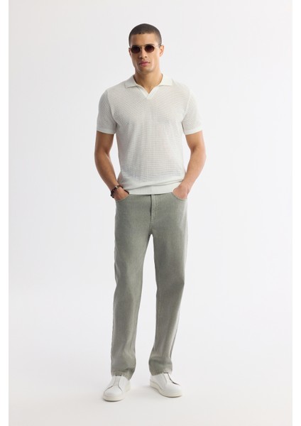 Erkek Haki %100 Pamuk Tokyo Straight Fit Jean Pantolon A51Y3542
