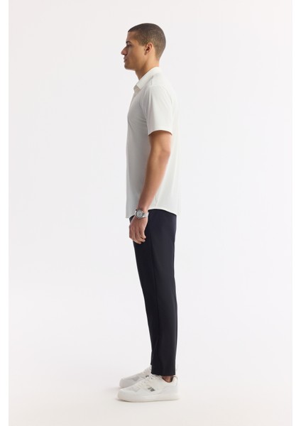 Erkek Beyaz Comfort Fit Klasik Yaka Teknik Kumaş Örme Kısa Kol Gömlek A51y2141 modelleri