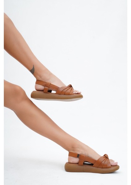 Tarçın Hakiki Deri Günlük Kadın Sandalet Ayakkabı TRC61-1841