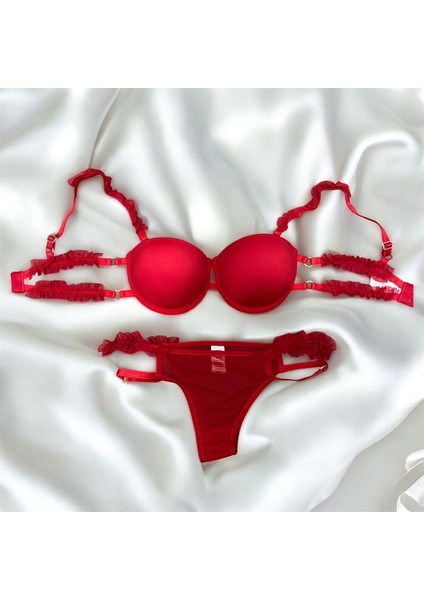 Fırfırlı Destekli ve Dolgulu Sütyen Takımı modelleri