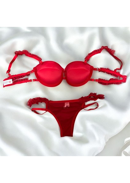 Fırfırlı Destekli ve Dolgulu Sütyen Takımı indirimleri