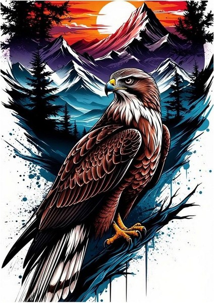 Kartal Temalı Kanvas Ev Duvar Salon Ofis Dükkan Hediyelik Dekarasyon Süsü Ölçü Seçmeyi fiyatları