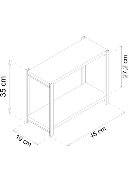 Porta 2 Raflı Tezgah Üstü Organizer Baharatlık Raf Çok Amaçlı Raf