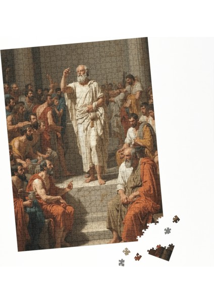 1000 Parça Puzzle Yunan Dönemi Sanat Eseri, Antik Felsefe Temalı Sokratik Diyaloglar fırsatları