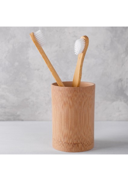 Ba&der Aile Paketi %100 Doğal Bambu Diş Fırçası ( Yetişkin Beyaz Orta 2'li, Çocuk Siyah Yumuşak Tekli)