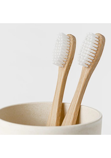 Ba&der Aile Paketi %100 Doğal Bambu Diş Fırçası ( Yetişkin Beyaz Orta 2'li, Çocuk Siyah Yumuşak Tekli) modelleri