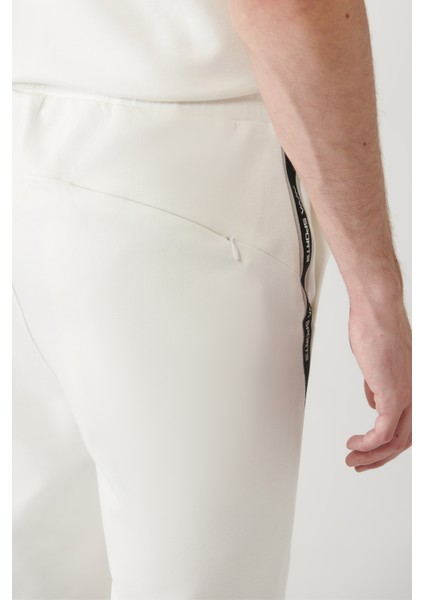 Erkek Beyaz Yandan Cepli Baskılı Soft Touch Regular Fit Şort A41Y3645