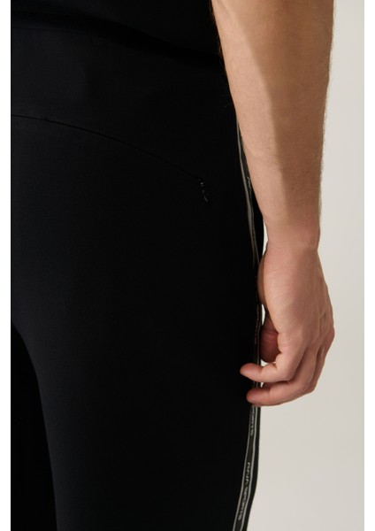 Erkek Siyah Yandan Cepli Baskılı Soft Touch Regular Fit Şort A41Y3645