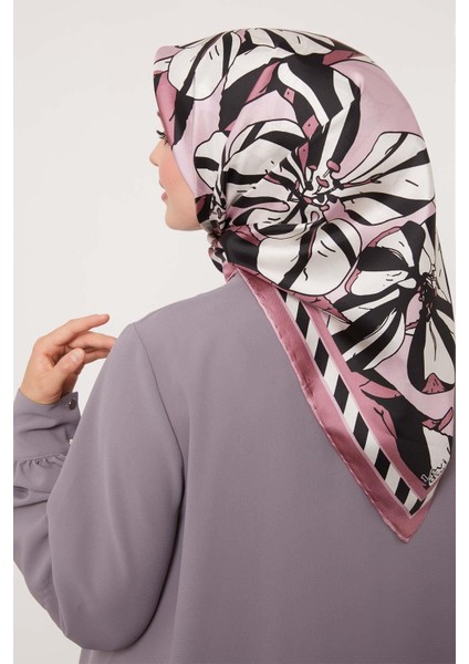 Pembe Zambak Desen Twill Ipek Eşarp fırsatları