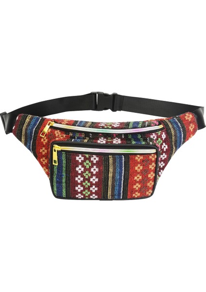 Etnik Stil Açık Hava Spor Bel Çantası 34X15CM (Yurt Dışından)
