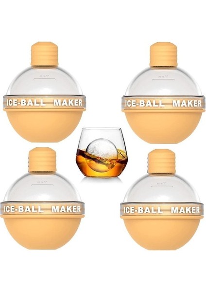 Winvik 4 Paket Buz Topu Üreticisi, Buz Kalıbı, Silikon Buz Küpü Tepsisi, ve Kokteyller Için Küre Buz Kalıbı (Yurt Dışından)