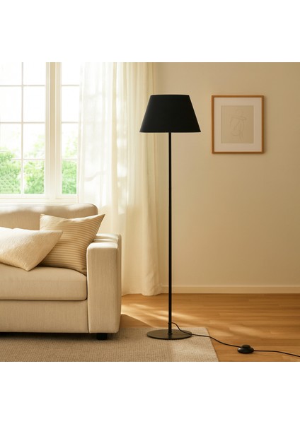 Mono Metal Lambader Siyah-Kumaş 152 cm