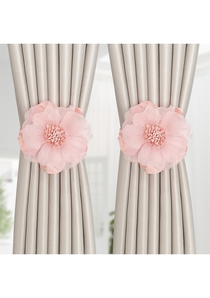 Manyetik Perde Tiebacks Çiçekli Dekoratif Tiebacks Yatak Perdesi Toplama (Yurt Dışından)