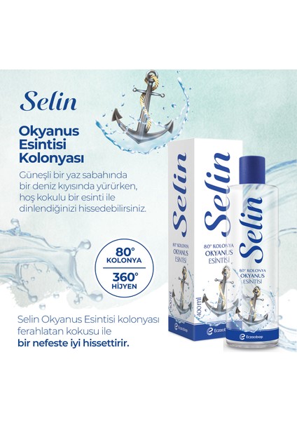 Parfümlü Kolonya Okyanus Esintisi 400 ml - 3'lü Set modelleri
