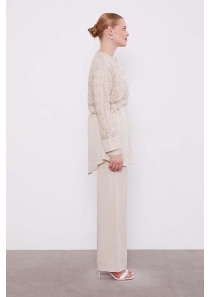 Taş Dantel Detaylı Üçlü Tunik Takım fiyatları