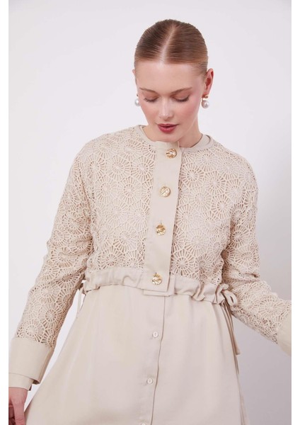 Taş Dantel Detaylı Üçlü Tunik Takım modelleri