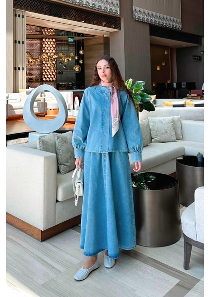 Buz Mavisi Kot Etekli Takım