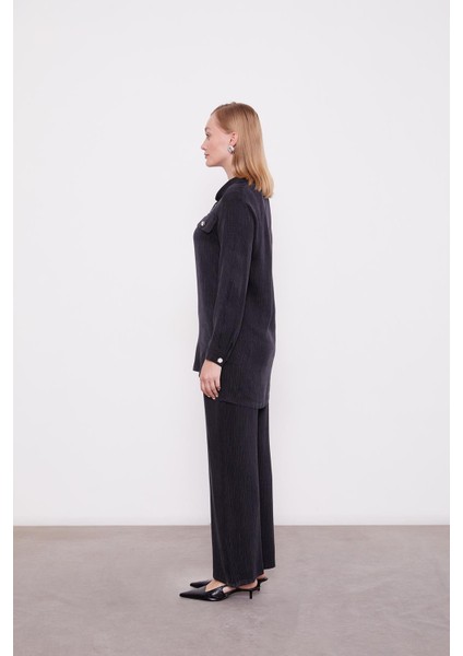 Siyah Fermuar Detaylı Tunik Takım modelleri