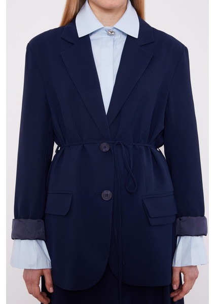 Lacivert Belden Ip Bağcıklı Etek Takım fırsatları