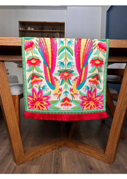 Kırmızı Püsküllü, Parrot Desen 40X140CM Runner modelleri