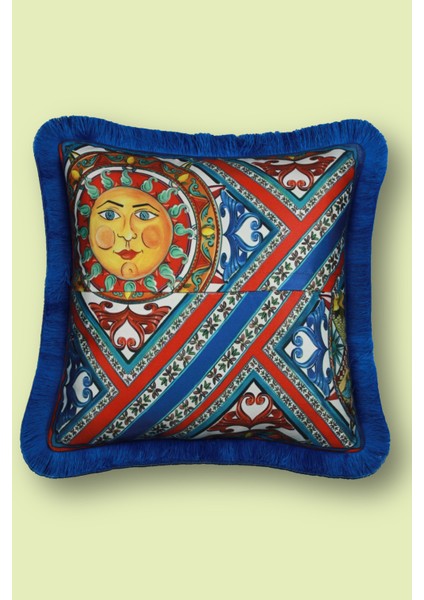 Saks Püsküllü, Milano 002 Desen Dekoratif 43X43CM Kare Kırlent Kılıfı fiyatları