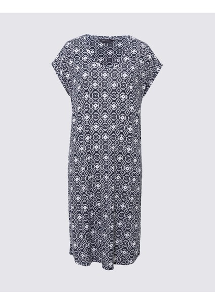 Kısa Kollu Midi Örme Plaj Elbisesi