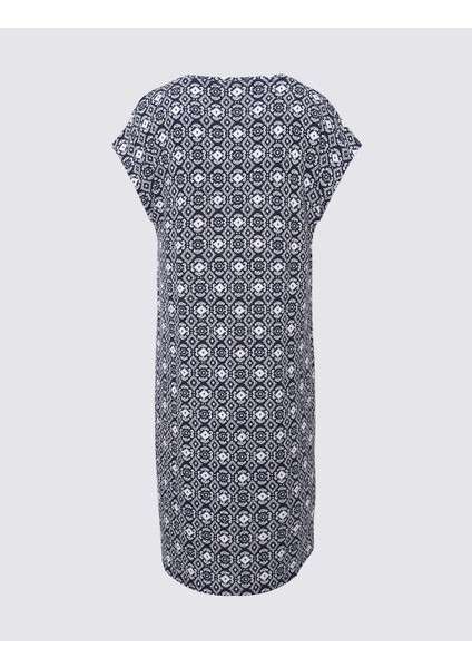 Kısa Kollu Midi Örme Plaj Elbisesi