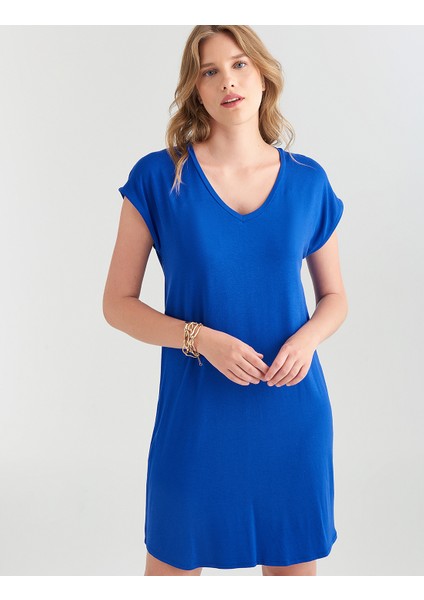 Kısa Kollu Midi Örme Plaj Elbisesi fırsatları