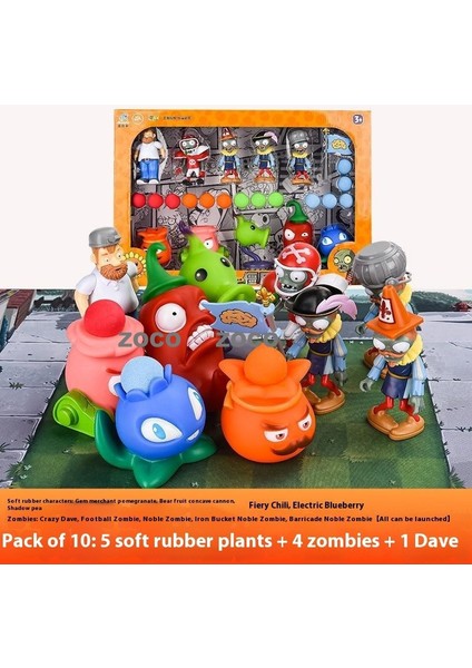 Plants Vs Zombies Oyuncak Hediye Seti Çocuk Erkek Vinil Karikatür Bebekler El Yapımı Modeller Set (Yurt Dışından)