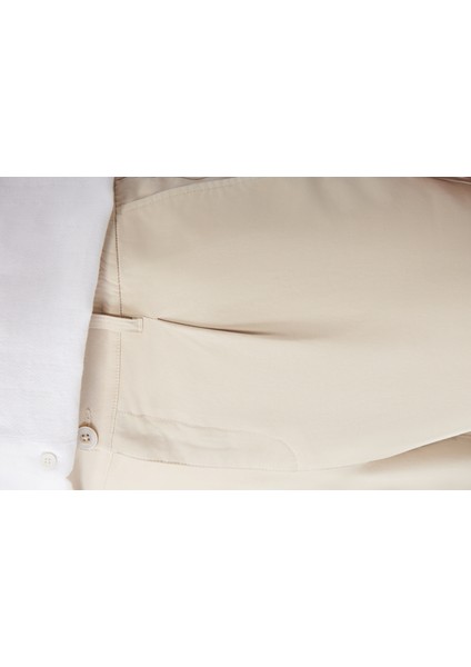 Erkek Bej Chino Pantolon Yanı Lastikli Yumuşak Tuşeli Slim Fit A32y3002