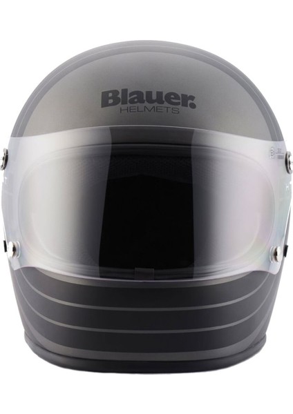 Blauer 80S 06 Kapalı Retro Motosiklet Kaskı Titanyum Mat Siyah modelleri