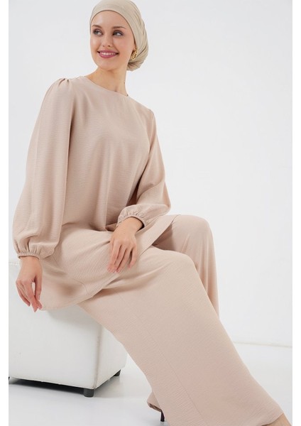 Ayrobin Tunik Pantolon Alt Üst Takım 6712 - Krem
