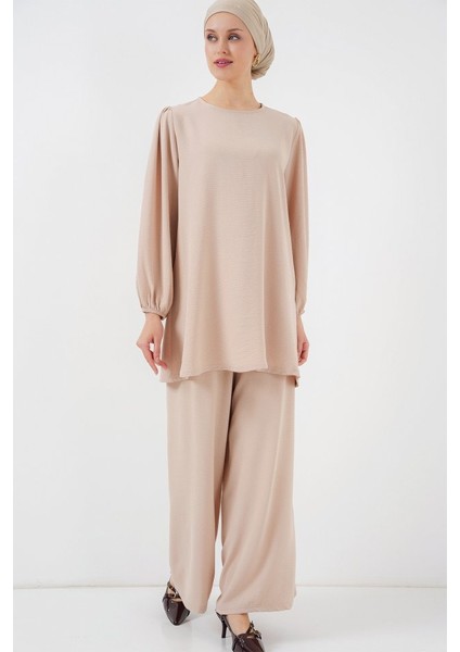 Ayrobin Tunik Pantolon Alt Üst Takım 6712 - Krem fırsatları