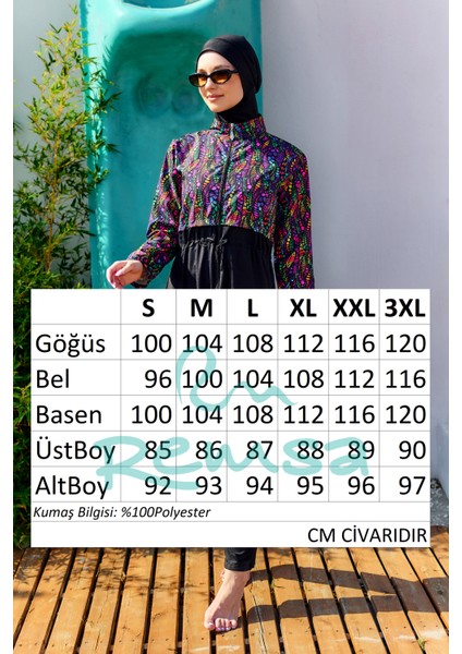 Tam Kapalı Tesettür Mayo SIYAH01 R5101 Neşe indirimleri