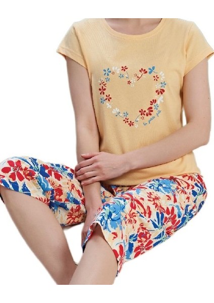 Fiore Notturno Tasarım Kaprili Kadın Pijama Takımı Pamuklu Yazlık M/xxl modelleri