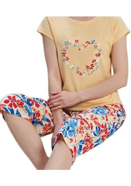 Fiore Notturno Tasarım Kaprili Kadın Pijama Takımı Pamuklu Yazlık M/xxl fırsatları