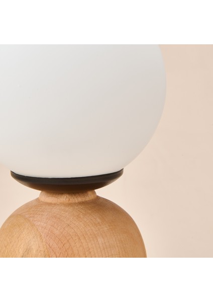 Lighting Opal Cam Top Abajur - Natürel / Beyaz - 26X15X15 cm fırsatları