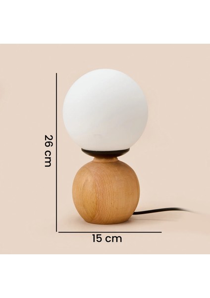 Lighting Opal Cam Top Abajur - Natürel / Beyaz - 26X15X15 cm indirimleri