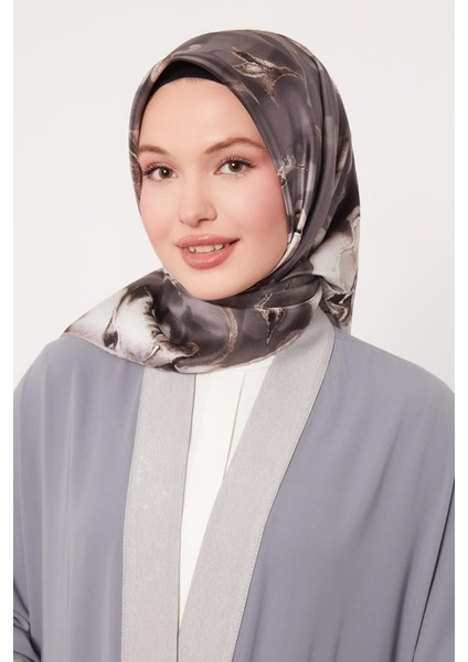 A.kahve Lotus Çiçek Twill Ipek Eşarp fiyatları