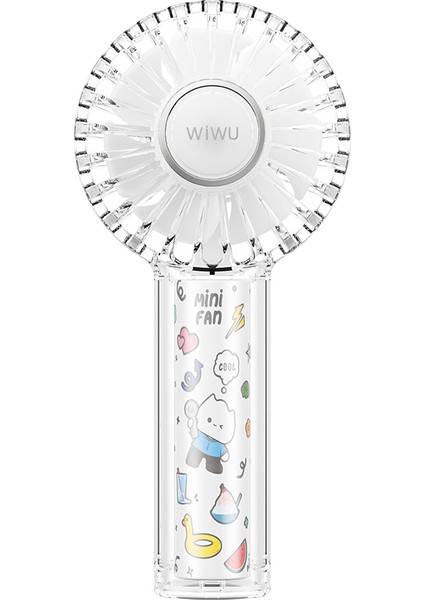 WI-FS012 Rgb Işıklı 3 Kademeli Portatif Mini Soğutucu El Fanı Beyaz